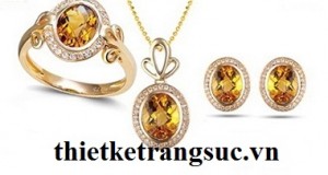 Bộ Trang Sức Đá Citrine