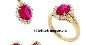 Bộ Trang Sức Đá Ruby