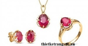 Bộ Trang Sức Đá Ruby