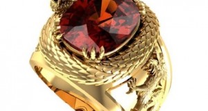 Nhẫn Nam Gắn Đá Garnet