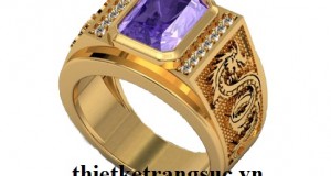 Nhẫn Nam Vàng 18K Thạch Anh