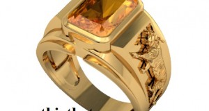 Nhẫn Nam Vàng Tây Đá Citrine Mệnh Thổ