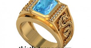 Nhẫn Rồng Nam Đá Topaz Xanh Mệnh Mộc - Mệnh Thủy