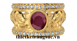 Nhẫn Tuổi Hợi Đá Ruby Đỏ