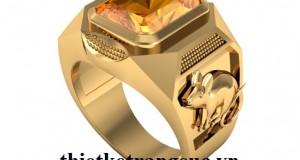 Nhẫn Tuổi Tý Vàng 18K Đá Citrine