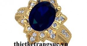 Mẫu Nhẫn Nữ Đá Quý Sapphire Xanh Bích