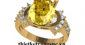 Nhẫn Nữ Cao Cấp Vàng 18K Sapphire Vàng