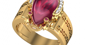 Nhẫn Cóc Ngậm Đồng Tiền Đá Ruby