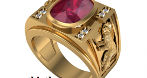 Nhẫn Tuổi Thân Vàng 18K Ruby Đỏ