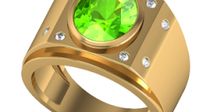 Nhẫn Nam Đá Peridot Xanh Lá Hợp Mệnh Hỏa