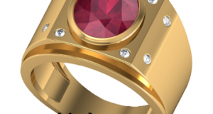 Nhẫn Nam Vàng 18K Đá Ruby