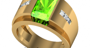 Nhẫn Đá Peridot Vàng Tây 18K