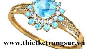 Vòng Tay Vàng 18K Đá Topaz Xanh