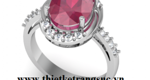 Kiểu Nhẫn Nữ Phong Cách Đá Ruby