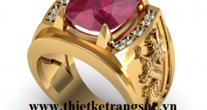 Nhẫn Hợp Phong Thủy Cho Nam Mệnh Thổ Mặt Đá Ruby