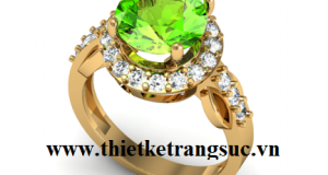 Nhẫn Hợp Phong Thủy Cho Nữ Mạng Hỏa Mặt Đá Peridot