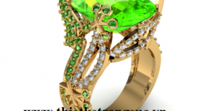 Nhẫn Nữ Hình Con Ếch Đá Peridot