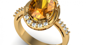 Nhẫn Nữ Sang Trọng Đá Citrine Hợp Mệnh Kim