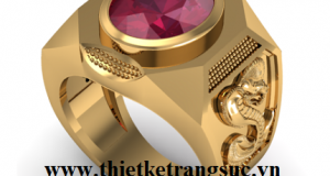 Nhẫn Tuổi Tỵ 1977 Mệnh Thổ Mặt Đá Ruby